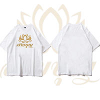 【New】 เสื้อธรรมะ สายบุญ (ลาย สายบุญ ดอกบัวทอง) ผ้าไมโคร ใส่สบาย พร้อมส่ง ของขวัญวันแม่ ของขวัญเซอร์ไพรส์วันหยุด