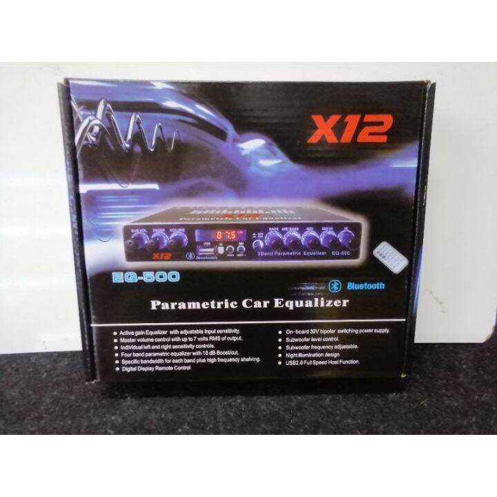 ⚘X12 PARAMETRIC CAR EQUALIZER WITH BLUETOOTH AND USB EQ500★ Lazada PH