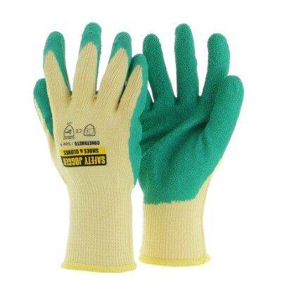 OneTouch Orange & Green Work Gloves – Rubber Coated For Gardening, Builder, Scaffolding