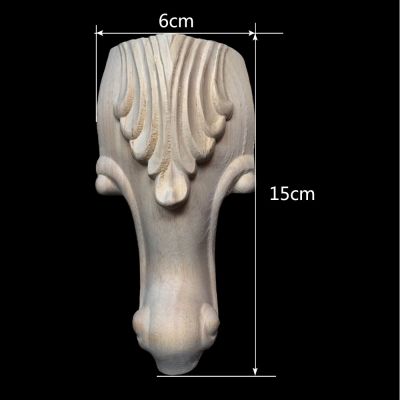 เฟอร์นิเจอร์ไม้ขาเท้า4ชิ้นไม้เนื้อแข็งแกะสลักดอกไม้ทีวีที่นั่งเท้าวินเทจอุปกรณ์ประดับตกแต่งสไตล์ยุโรป