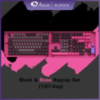 Akko Black&amp;Rose Keycap Set 197-Key ASA Profile Full Keycaps PBT Double-shot for Mechanical Keyboards with Collection Box