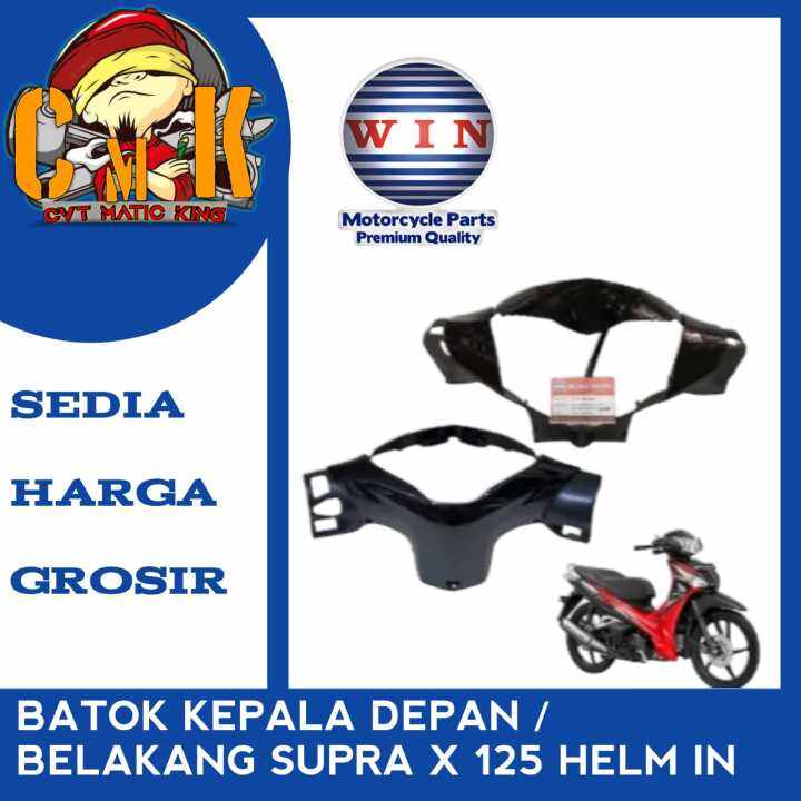 batok depan atau belakang Supra x 125 helm in kyz hitam set visor win
