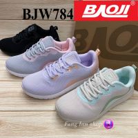 Baoji BJW 784 รองเท้าผ้าใบ (37-41) สีดำ/ครีมเขียว/เทาชมพู/ม่วง/กรมชมพู