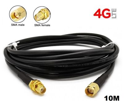 PR-SMA 10 เมตร Low Loss สายอากาศ Wifi,4G LTE Router Antenna Extension Cable RP-SMA