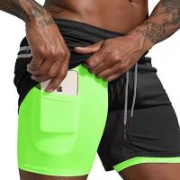 Mens Sport Shorts cool Sportswear Double-deck Running Shorts Summer 2 In 1 Casual Bottoms Fitness Training Jogging Short Pants