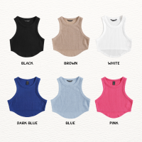 พร้อมส่ง ? SHEIN เสื้อกล้ามสีพื้น เสื้อครอป ผ้าร่อง แขนกุด มี 6 สี