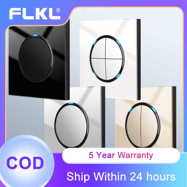 FLKL black wall switch glass panel 13A modern lighting switch universal
