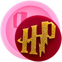 HP Letters Phone Grip Silicone Mold DIY Badge Reel Craft Keychain Epoxy Resin Molds Pendant Necklace Jewelry Making Moulds Bread Cake  Cookie Accessor