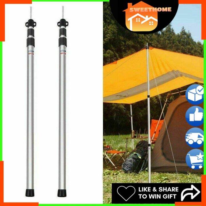 Adjustable height outlet tent pole