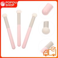 POPOUSHOP 3PCS ฟองน้ำแต่งหน้าแปรงพกพาพกพาแปรงหญิงแต่งหน้า