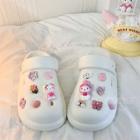 Sanrios My Melody Hellokittys รองเท้าแตะอะนิเมะน่ารักการ์ตูนรองเท้าแตะ Baotou ฤดูร้อน Kawai ออกไปรองเท้าแตะชายหาดสองทางเพื่อสวมใส่