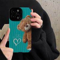 เคสโทรศัพท์การ์ตูนหมีสำหรับ iPhone 14/13/12/11 Pro Max 12 13 Mini 6 6S 7 8 Plus X XR XS Max กรอบหลังกันกระแทกแบบนิ่มเคสโทรศัพท์แฟชั่นที่สร้างสรรค์พร้อมเลนส์กล้องคลุมทั้งหมดฝาครอบป้องกัน