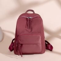 [COD] 2022 spring new womens bags fashion backpack solid leisure travel bag nylon cloth student schoolbag