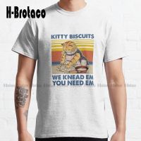 Cat Making Biscuits Classic T-Shirt Short Sleeve Shirts For Outdoor Simple Vintag Casual T Shirts Xs-5Xl Custom Gift