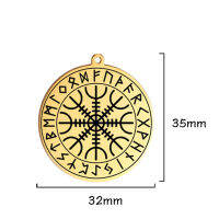 EUEAVAN 10pcs Viking Compass In Rune Circle Nordic Vegvisir DIY Pendant for Necklace Stainless Steel Jewelry Accessories