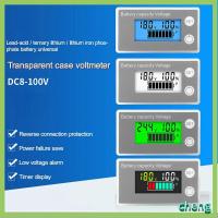 CHENG DC8-100V ตัวแสดงความจุแบตเตอรี่ ลิเธียม LiFePO4เซลล์ตะกั่วกรด จอ LCD แสดงผล โวลต์มิเตอร์แบบดิจิตอล ที่มีคุณภาพสูง มืออาชีพอย่างมืออาชีพ มิเตอร์ไฟฟ้ามิเตอร์