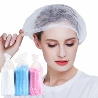 100PCS Disposable Pleated Elastic Mesh Shape Non-woven Bath Hat For Eyelash Extension Clear Waterproof Hair Hat Shower Cap