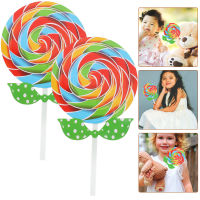 RUDMALL 2 ชิ้น Lollipop Prop ลูกกวาดขนาดใหญ่เครื่องประดับปลอมอาหารงานรื่นเริงภาพถ่าย Prop ของเล่นสำหรับเด็ก