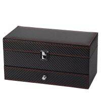 Couple 4 Grid Watch Box Watch Case Double Jewelry Display Storage Box Rack Storage Display Box Black Gift Box