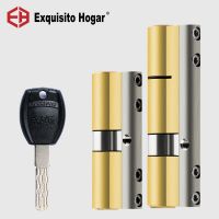 Management Same Key Open All 80mm Cylinder Anti Prying Break Steel Bar Brass Serpentine Groove Key Door Lock Cylinder