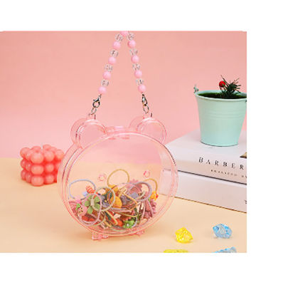 Handheld Square Bag Handheld Jewelry Bag Little Bear Jewelry Box DIY Jewelry Box Childrens Transparent Jewelry Box