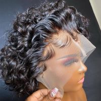 Short Curly Pixie Cut Wig 99J Colored Human Hair Wigs Brazilian Wig HD Lace Front Bob Wigs For Women Pre Plucked Cheap Wig Sale [ Hot sell ] ea1voy