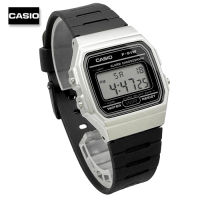 Velashop นาฬิกาข้อมือผู้ชาย ผู้หญิง คาสิโอ ดิจิตอล Casio Standard Digital สายเรซิ่นสีดำ ขอบสีเงิน รุ่น F-91WM-7ADF, F-91WM-7A, F-91WM