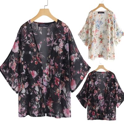 ♣✇☊ 🎀🎀Women Floral V Neck Short Sleeve Cardigan Plus Size 🎀🎀