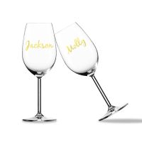 ✉ Custom Name DIY Bridal Party Glass Decal vinyl sticker for Classic Champagne Glasses - Personalized Bridal Titles for birthday