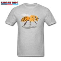 Bee Men Tshirt Bee Print Mens T Shirts Cotton Fabric Clothes Guys Grey Tshirt Crew Neck Tshirts Students Funky