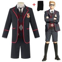 The Umbrella Academy School Uniform Cosplay Costume Halloween Suit Eyepatch