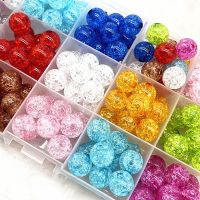 【LZ】 Multicolor Rodada Acrílico Crackle Bead para Fazer Jóias Solto Spacer Beads para Colares e Pulseiras 12mm 20PCs