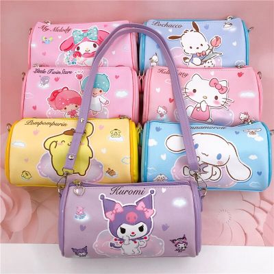Sanrio Kurumi Cinnamoroll Cute Cartoon Messenger Bag Pu Rectangular Mobile Phone Storage Bag Girl Carry-On Bag