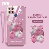 เคสโทรศัพท์ YBD สำหรับ Realme OPPO C21Y C15 C21คลุมทั้งหมด C25Y C12 C25S Realme Narzo 20 30A 50A ไล่ระดับสีเคสโทรศัพท์กันกระแทกพร้อมกรอบป้องกันกล้องจากเลนส์