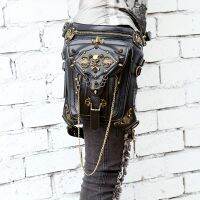 geegostudio Vintage Steampunk Fanny Pack, Gothic Skull Decor Crossbody Bag, Outdoor Travel Purses For Women &amp; Men