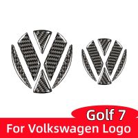 For Volkswagen Vw Golf 7 Gti Mk7 2013-2019 Carbon Fiber Auto Front And Rear Logo Decorative Stickers Trim Cover Car Accessories