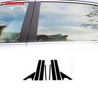 Car Styling Carbon Fiber Window Trim Garnish Pillar Middle Sticker Decoration Film 8pcs/set For Infiniti Q50 Q50L 2015-2019 Bumper Stickers Decals Mag