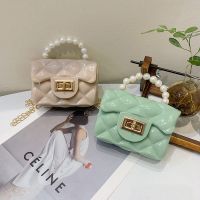 High-end mini bag womens 2022 new trendy fashion niche jelly bag rhombic chain portable diagonal bag