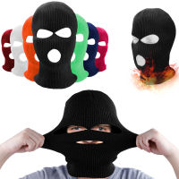 3 Hole Full Face Autumn Winter Knit Cap for Ski Cycling Army Tactical Balaclava Hood Motorcycle Helmet Unisex Hats