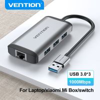 Vention USB Ethernet USB3.0 Lan 1000Mbps Ethernet Adapter USB RJ45 USB HUB For Laptop Xiaomi Mi Box S Ethernet HUB Network Card  USB Network Adapters