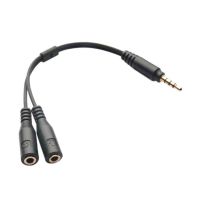 1Pc 3.5mm Stereo Audio Male To 2 Female Adapters Converters Headset Mic TRRS Y Splitter Cable Adapter Mobile Phone Accessories Adapters