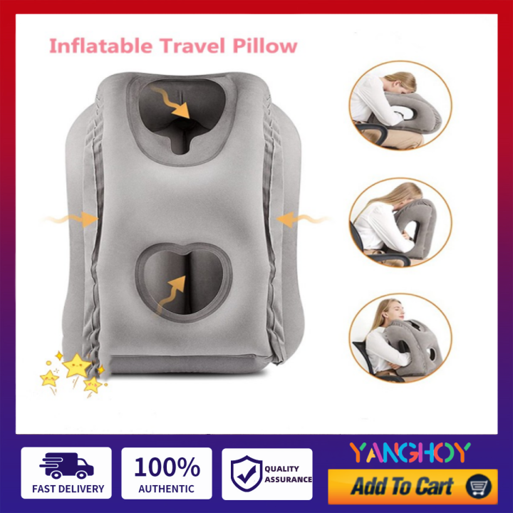 Travel Pillow for Airplane, inflatable Neck Air Pillow For Sleeping To