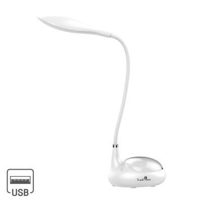 "Buy now"โคมไฟอ่านหนังสือตั้งโต๊ะ Rechargeable (LED 9 วัตต์) LUZINO รุ่น KN-L8604LA ขนาด 9x12x35 ซม. สีขาว*แท้100%*