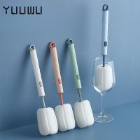 ✇℡☊ 1pc 4 Colors Removable Cup Brush Long Handle Baby Milk Bottle Cup Cleaner Wine Glass Cleaning Sponge Brush Home Cleaning Tools