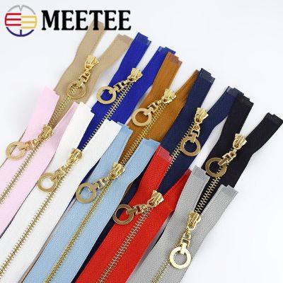 ◈ﺴ Meetee 3Pcs 15-70cm 3 Metal Sewing Zipper for Bag Pocket Wallet Auto Lock Garment Decor Zipper Zip Repair Kit DIY Accessorie