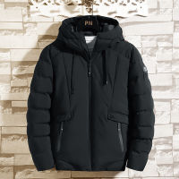 ร้อน, ร้อน★Mens Down Jackets Winter Thick Coat Cotton Jacket Hooded Tooling Down Jackets Casual Men Coat