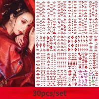 【hot】₪☒┇  30pcs/set Fake Temporary Forehead Tattoos Sticker Face Actress Chinese Jewels Kids