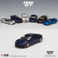 MINI GT 1:64 Model Car P Taycan Turbo S Gentian Alloy Die-Cast Vehicle-Metal Blue #339 LHD