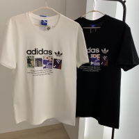 【พร้อม】2022 NEWˉAdidใหม่เดิมฤดูร้อนแขนสั้นเสื้อคลาสสิกเสื้อผ้าลำลองสำหรับผู้ชายและเด็กผู้หญิงผ้าฝ้ายแท้ที่มีคุณภาพสูงเสื้อยืดสีขาว