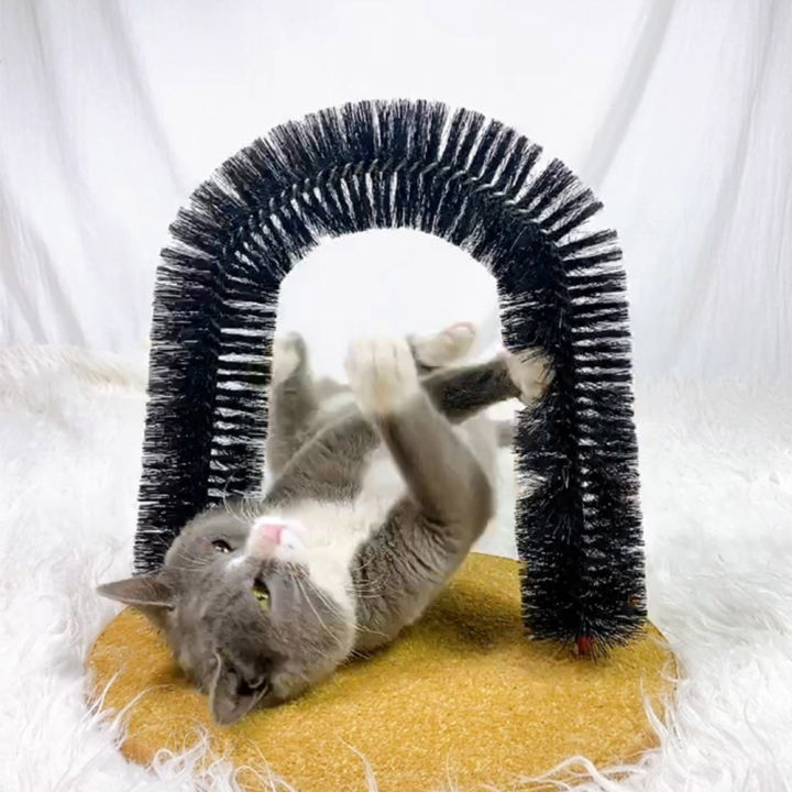 ตลกสัตว์เลี้ยงนวดโค้งอัตโนมัติแปรงแมวของเล่นป้องกันการลื่นไถลเกาอุปกรณ์แมวอาการคันกรูมมิ่งอุปกรณ์